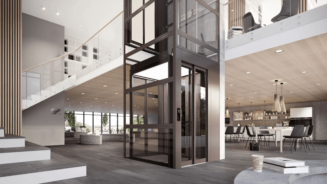 Modern elevator shaft